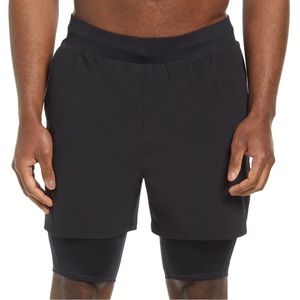 Zella Black Elastic Waistband Biker Lined Gym Training Short 2XL Low Compression